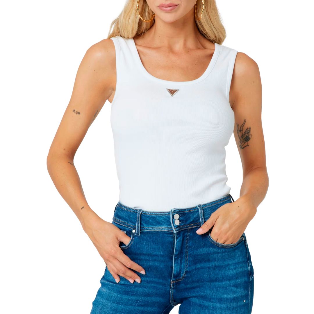 RIBBED KNIT TANK TOP - W4GP59KB1O1