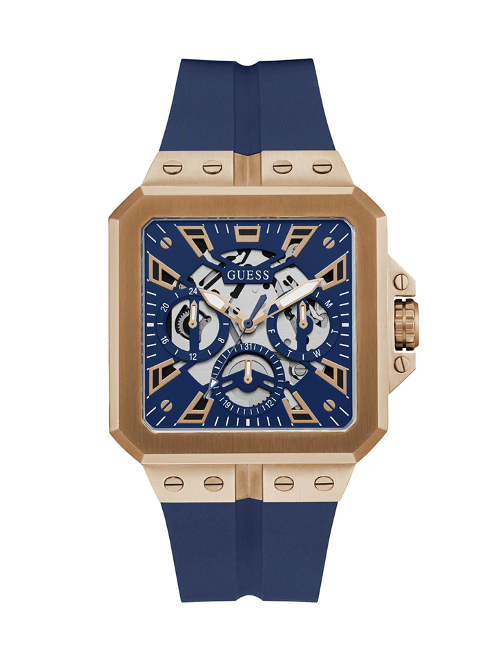 Guess Gents Watch LEO Blue Rose Gold - GW0637G3
