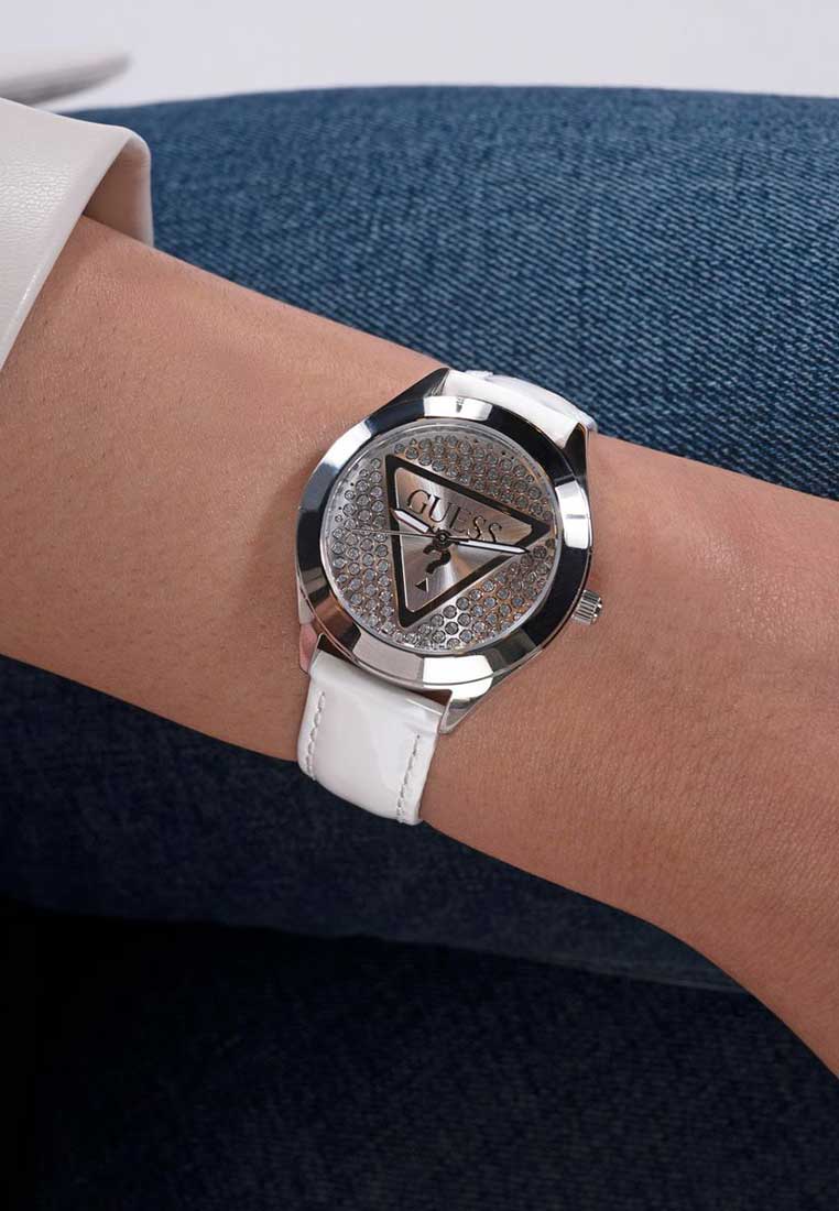 GUESS Ladies Watch GLITZ PLAQUE WHITE - GW0745L3