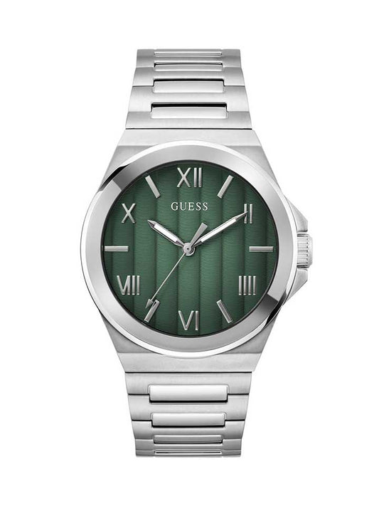 GUESS Gents Watch VINYL SILVER TONE - GW0789G1