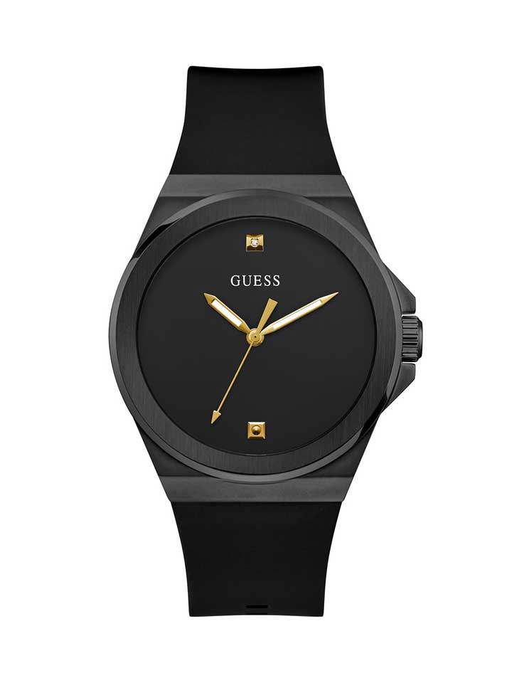 GUESS Gents Watch VINYL BLACK/GUNMETAL/GREY - GW0790G2