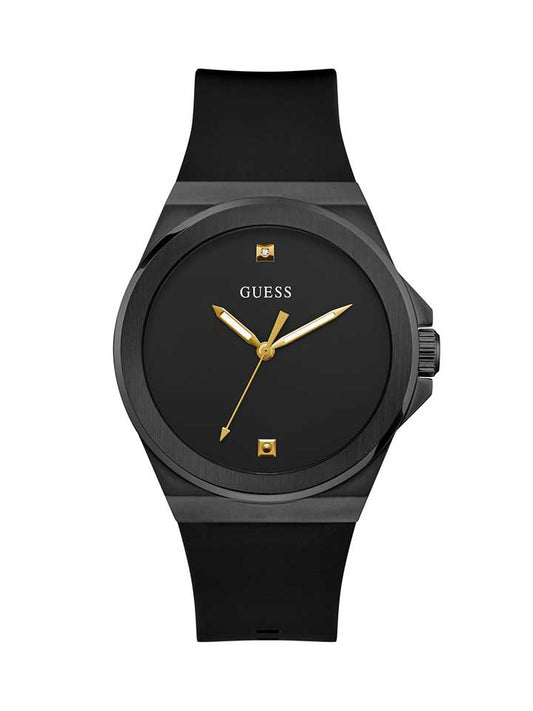 GUESS Gents Watch VINYL BLACK/GUNMETAL/GREY - GW0790G2