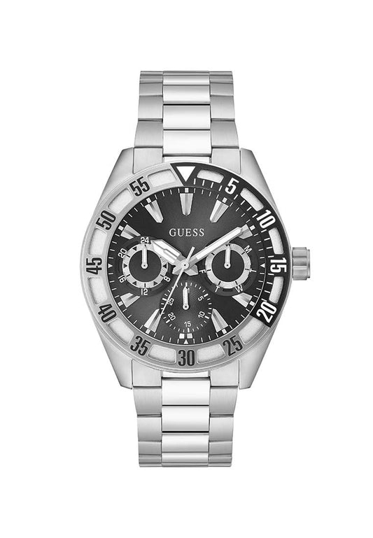 GUESS Gents Watch LETTERMAN SILVER TONE - GW0904G1