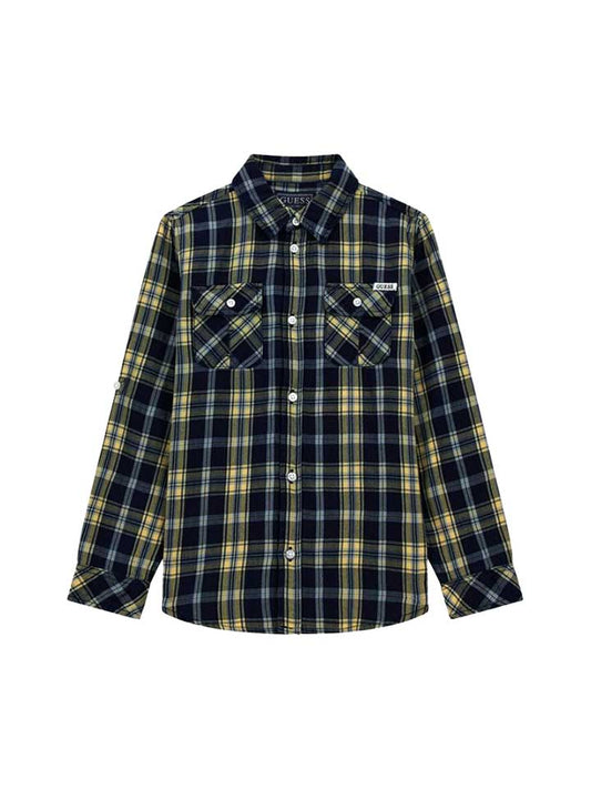GUESS KIDS - LS SHIRT INDIGO YD TWILL - L3BH01D52G1