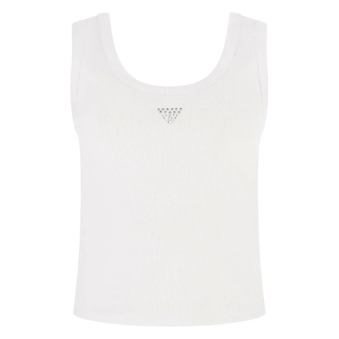 TRIANGLE BLING RIBBED TANK - W3YP68KA0H1