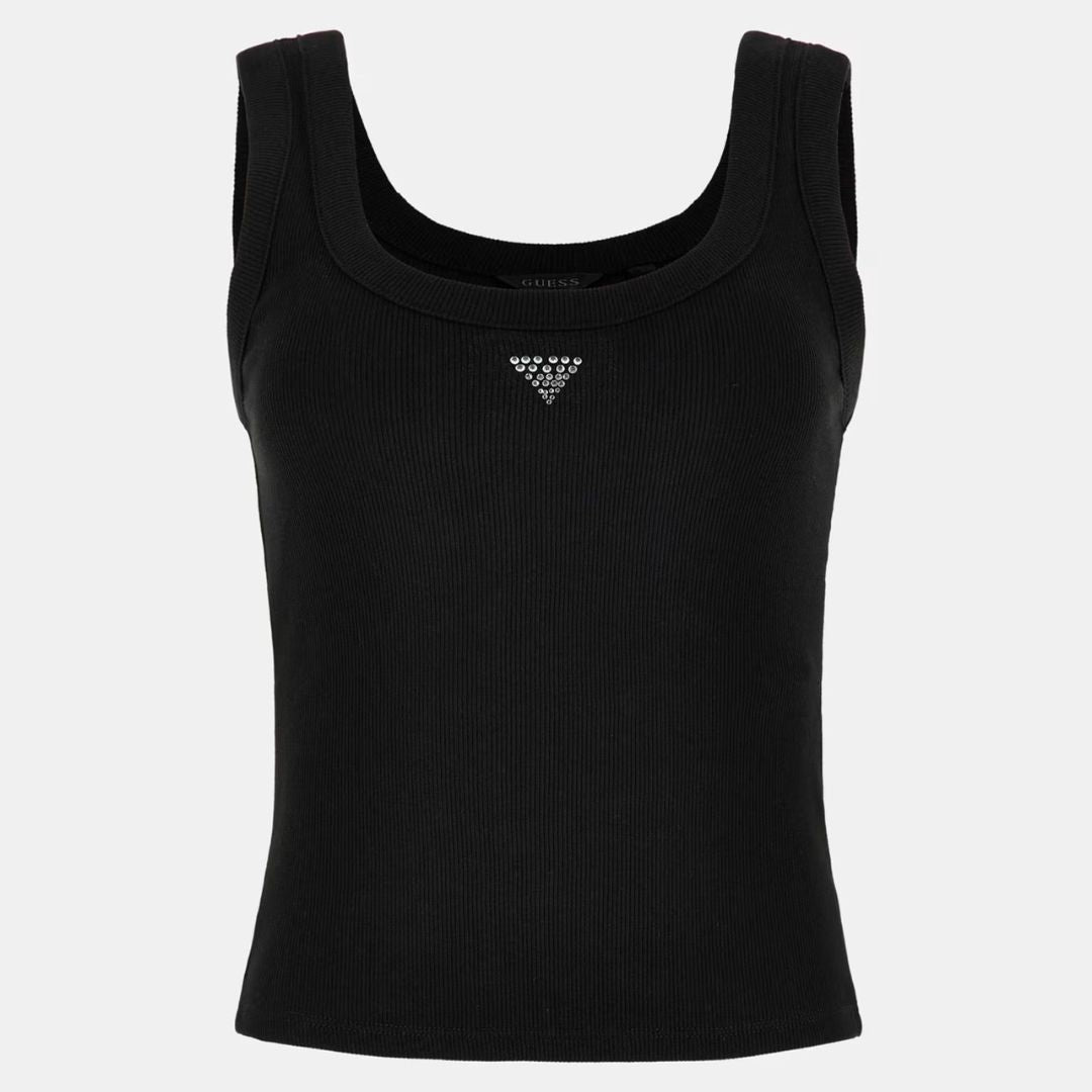 TRIANGLE BLING RIBBED TANK - W3YP68KA0H1