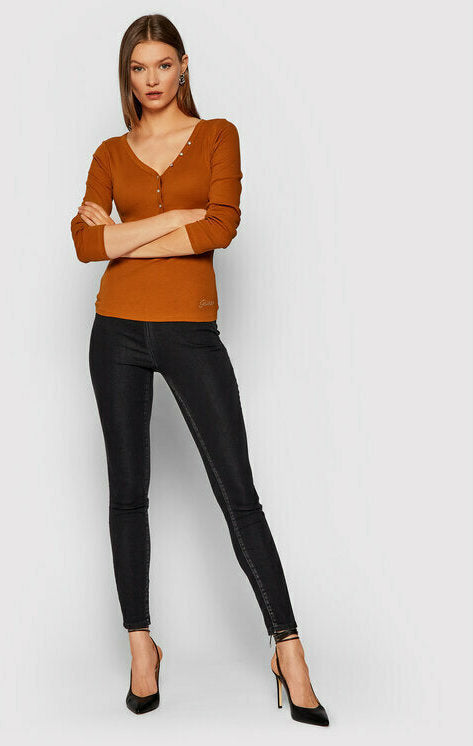 LS V NECK LOGO HENLEY TEE - W0BP1SR9I51