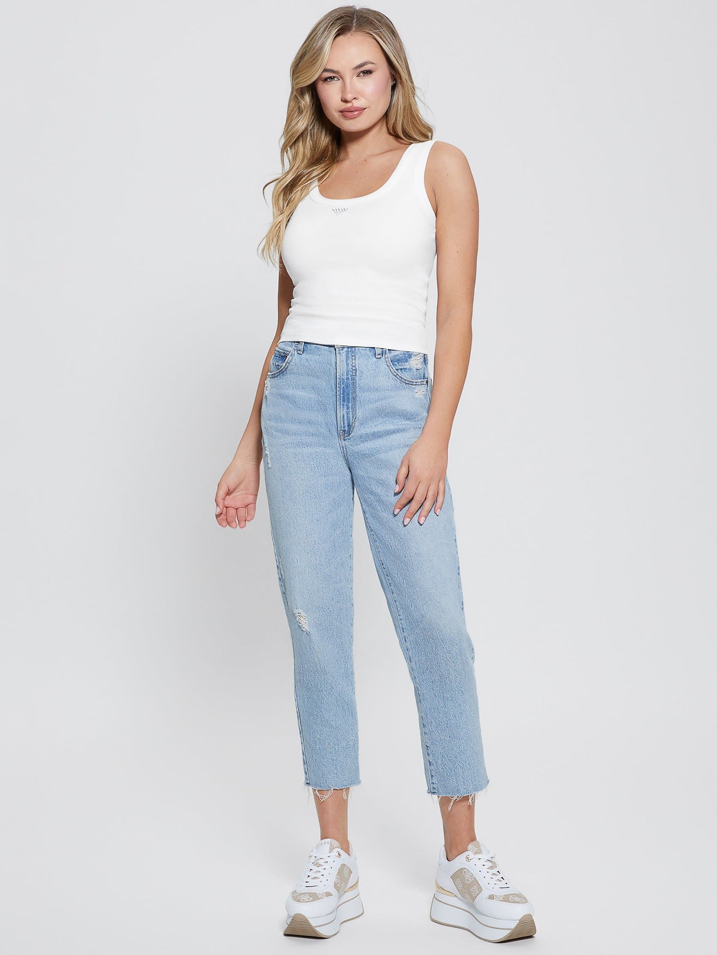 TRIANGLE BLING RIBBED TANK - W3YP68KA0H1
