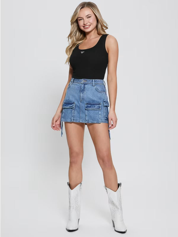 TRIANGLE BLING RIBBED TANK - W3YP68KA0H1