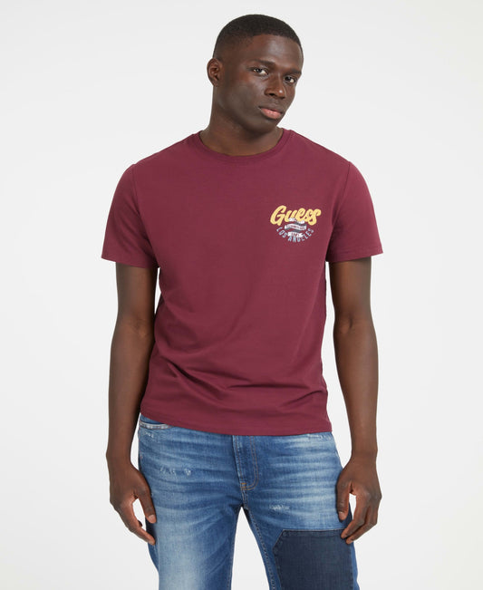 SS CN GUESS ITALIC FLOCK TEE - M3BI29J1314