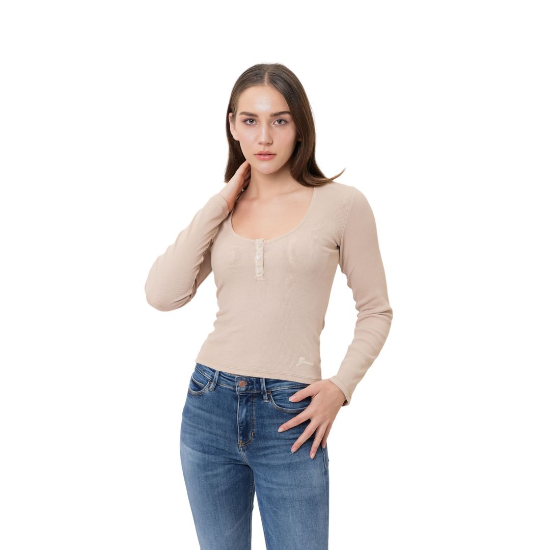 LS LYRA DYED HENLEY TOP - W2BP46KA0H1