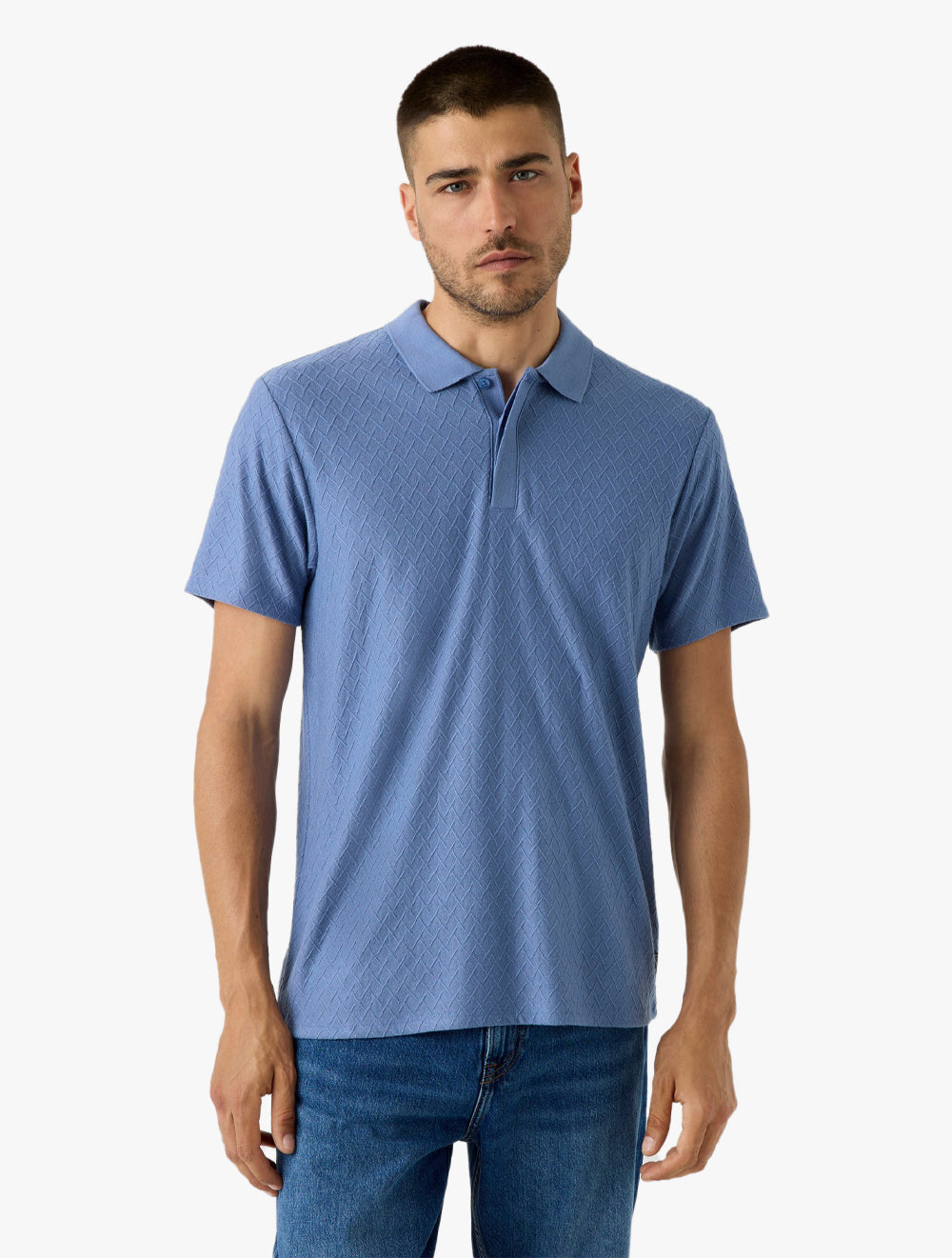 DIAGONAL INTERLOCK SHORT SLEEVE POLO
