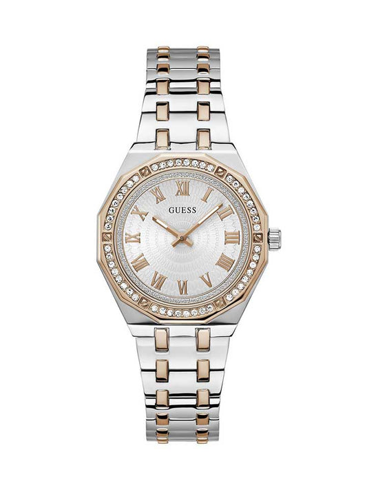 GUESS Ladies Watch DESIRE SILVER ROSE GOLD TONE - GW0770L5