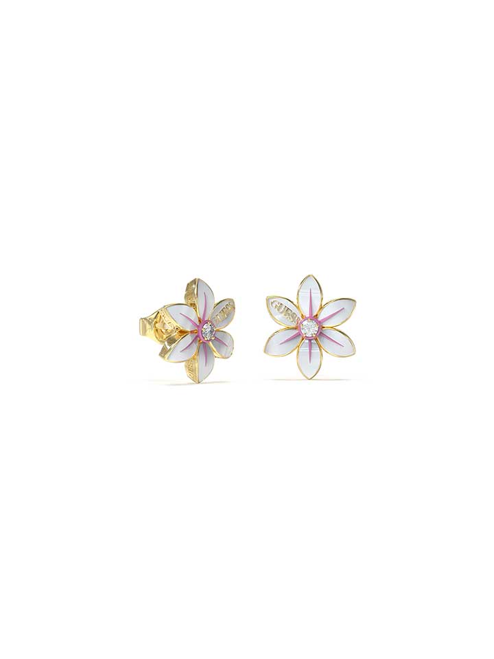 WHITE LOTUS FLOWER EARRINGS - GUESS PERHIASAN WANITA