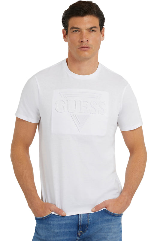 EMBOSSED GUESS TEE - M3YI92K9RM1