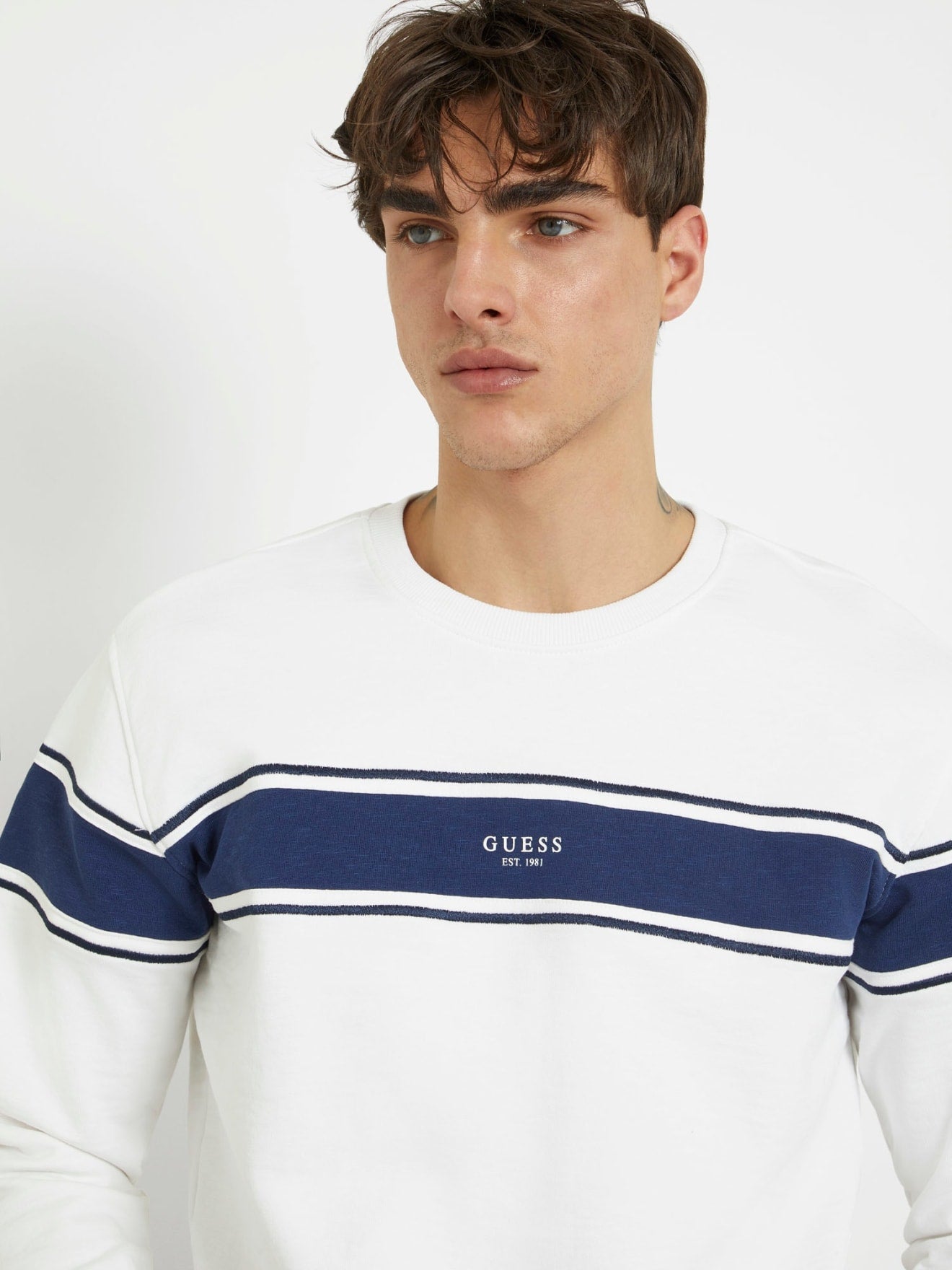 Guess sweatshirt striped best sale