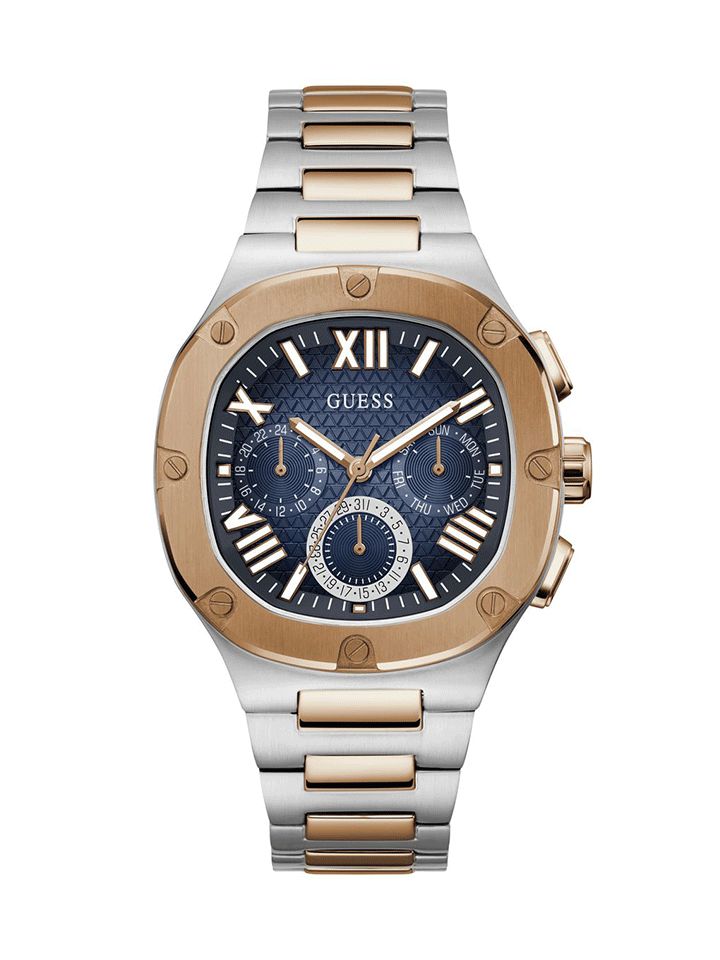 Guess Gents Watch HEADLINE 2 Tone Rose Gold - GW0572G4