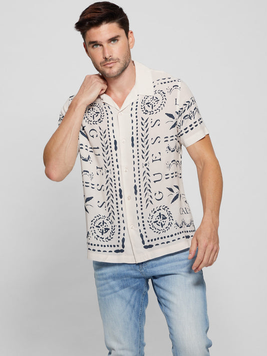 SS ECO RAYON GUESS TRIBE SHIRT - M3BH09WD4Z2