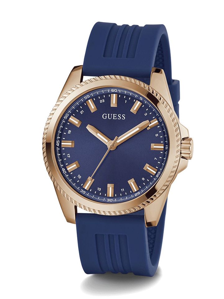 Guess Gents Watch CHAMP Blue Rose Gold - GW0639G3